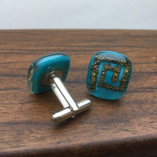 Load image into Gallery viewer, aqua brass spiral
