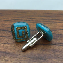 Load image into Gallery viewer, aqua brass spiral
