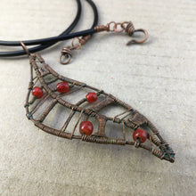 Load image into Gallery viewer, Wire-wrapped Leaf Pendant
